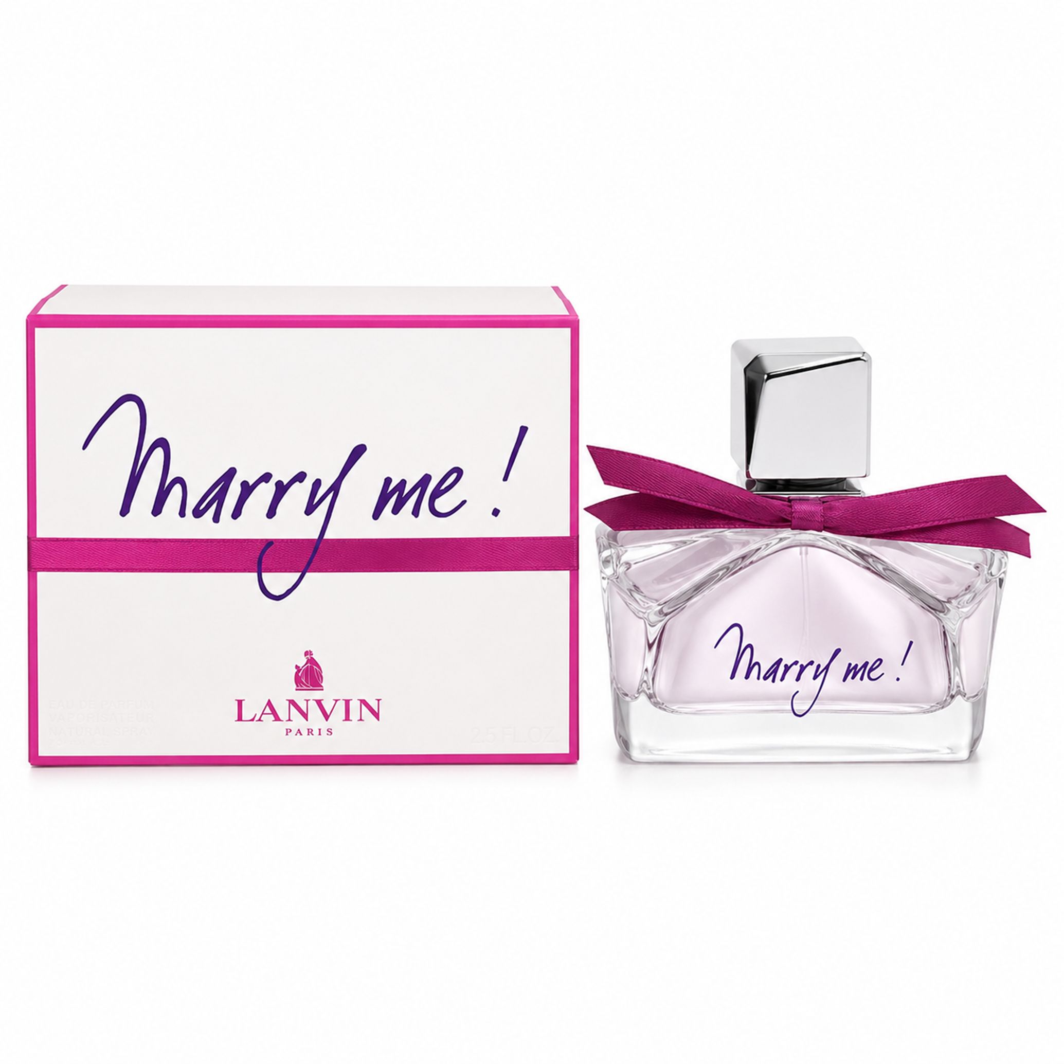 Lanvin Marry Me! Eau de Parfum Flakon und Verpackung. Flakon mit pinkem Band.