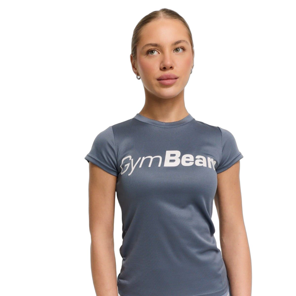 GymBeam T-Shirt Damen regular mit rundem Ausschnitt und Kurzarm in Denim Blue 1 St