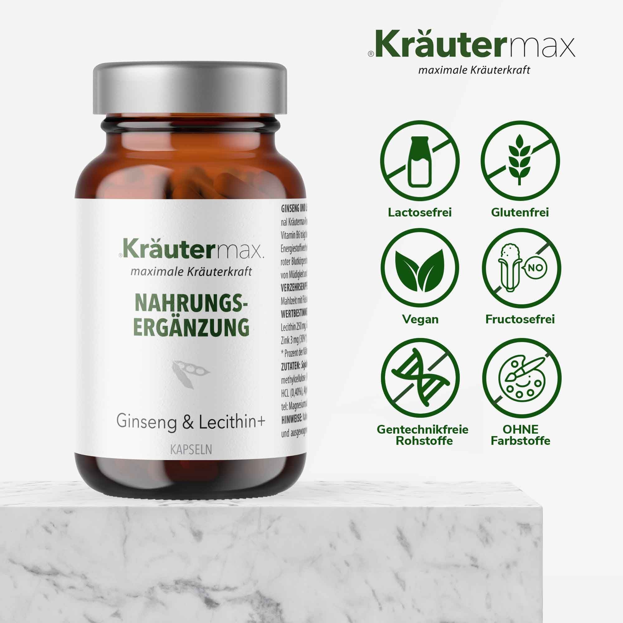 Kräutermax Ginseng & Lecithin plus Kapseln