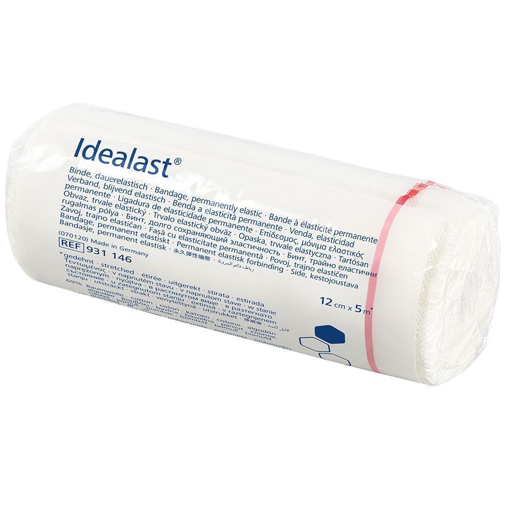 Idealast® Idealbinde 12 cm x 5 m mit Verbandklammern