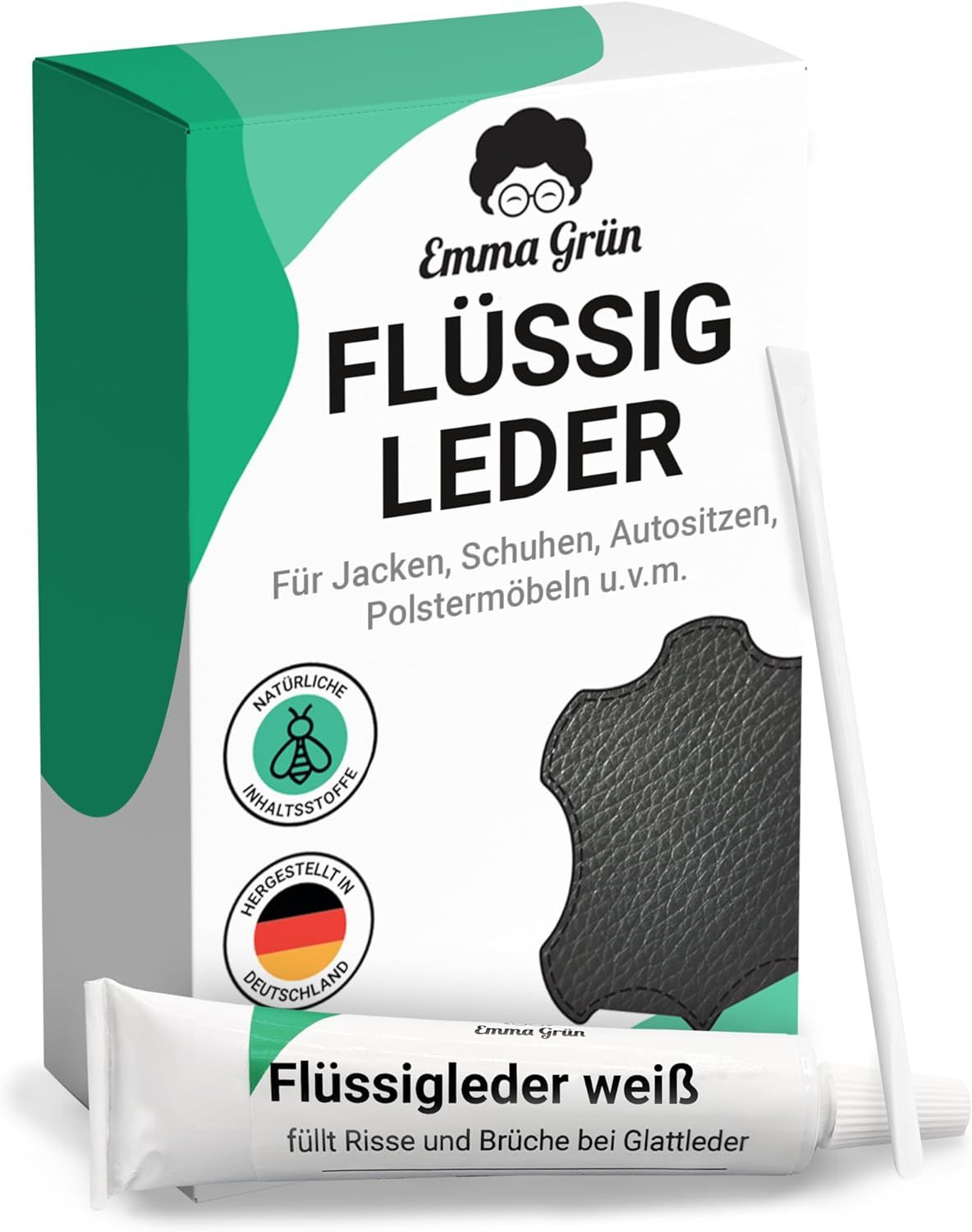 Emma Grün® Flüssigleder Reparatur Set weiß