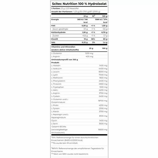 Scitec 100% Hydro Isolate 700 g Pulver zur Herstellung einer Lösung zum Einnehmen