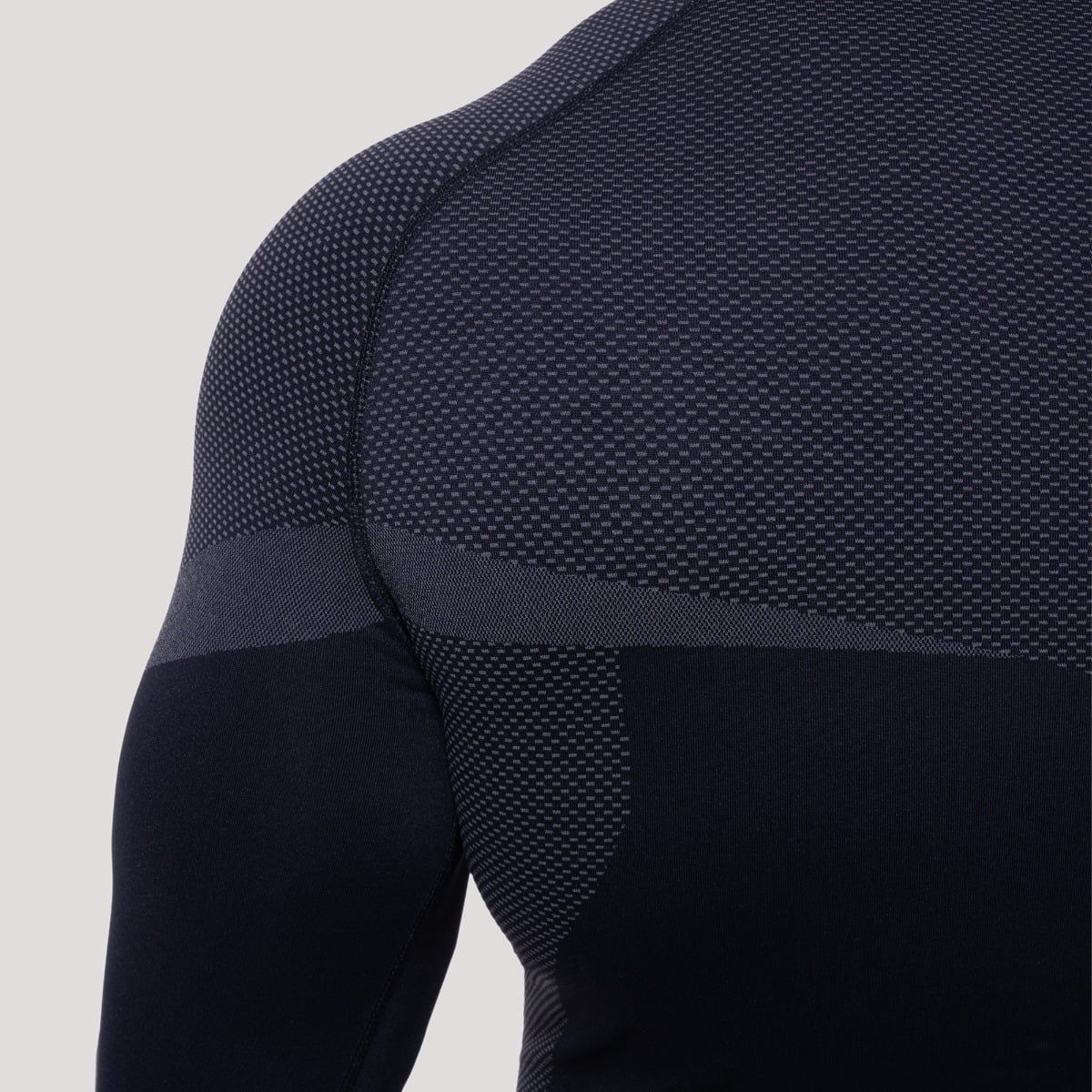 GymBeam OG1 Seamless Long Sleeve Herren Slim-Fit-T-Shirt Black/Grey