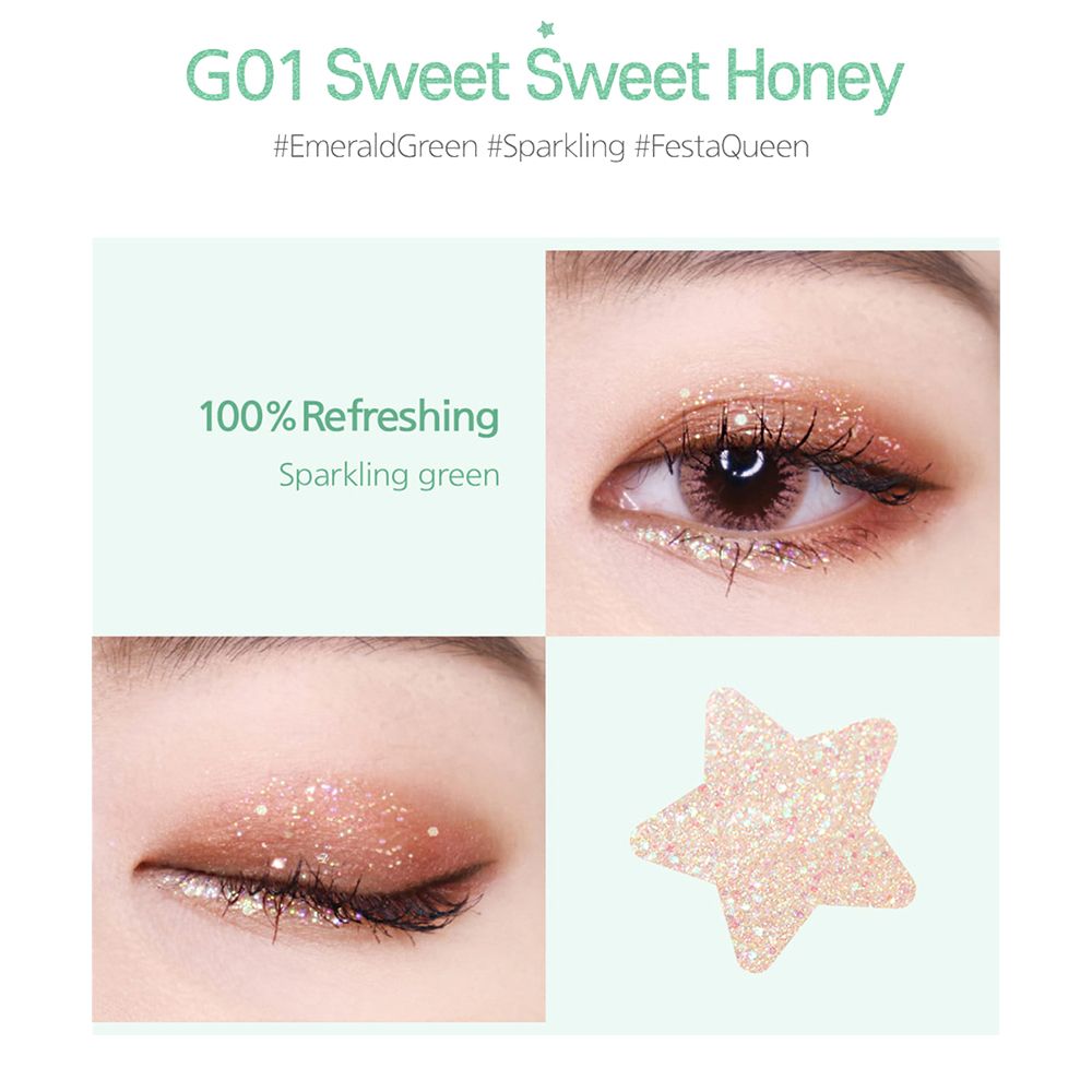 BLACK ROUGE Pearlvely I Glitter Eyeshadow G01 Sweet Honey