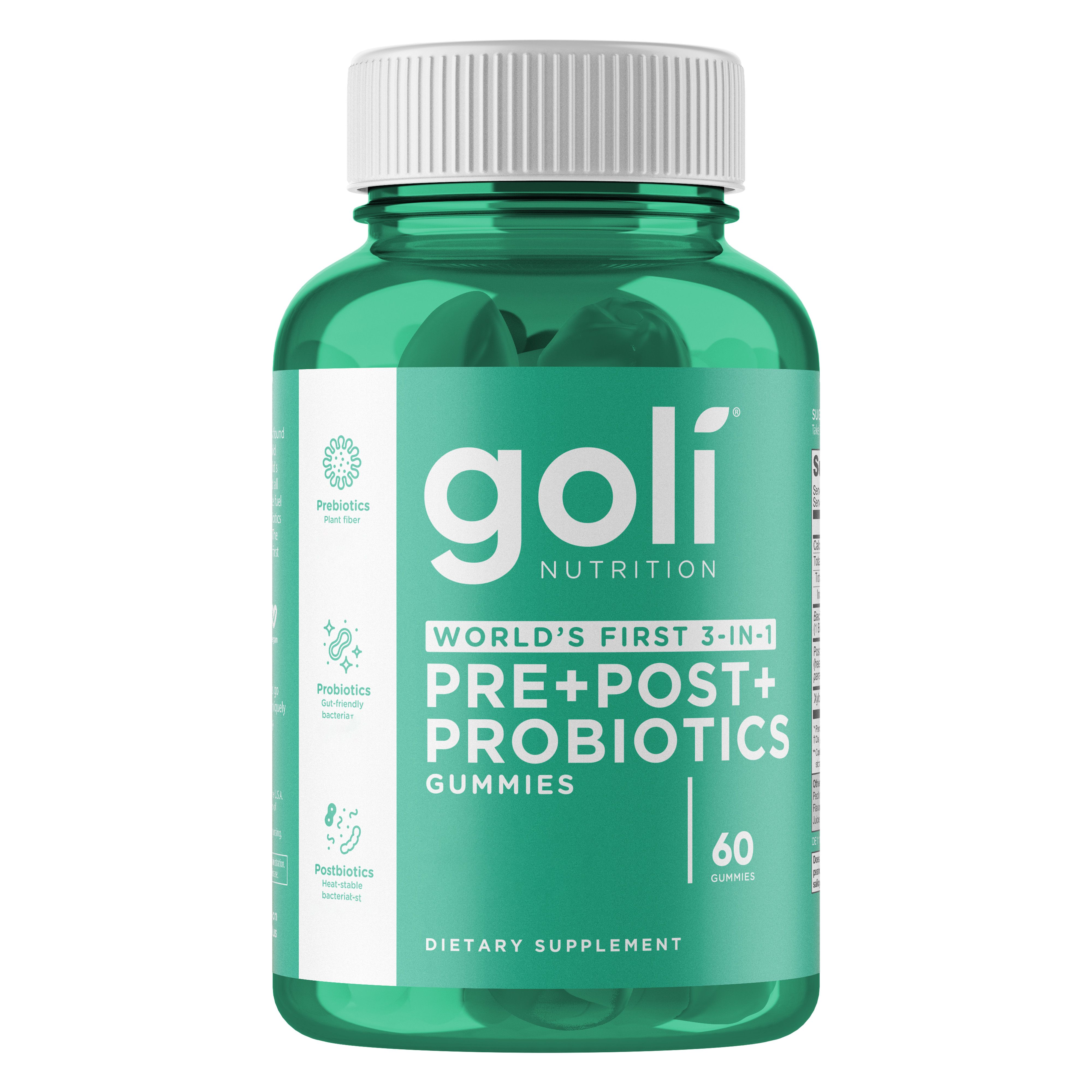 Goli Nutrition, Pre+ Post+ Probiotics, Gummis