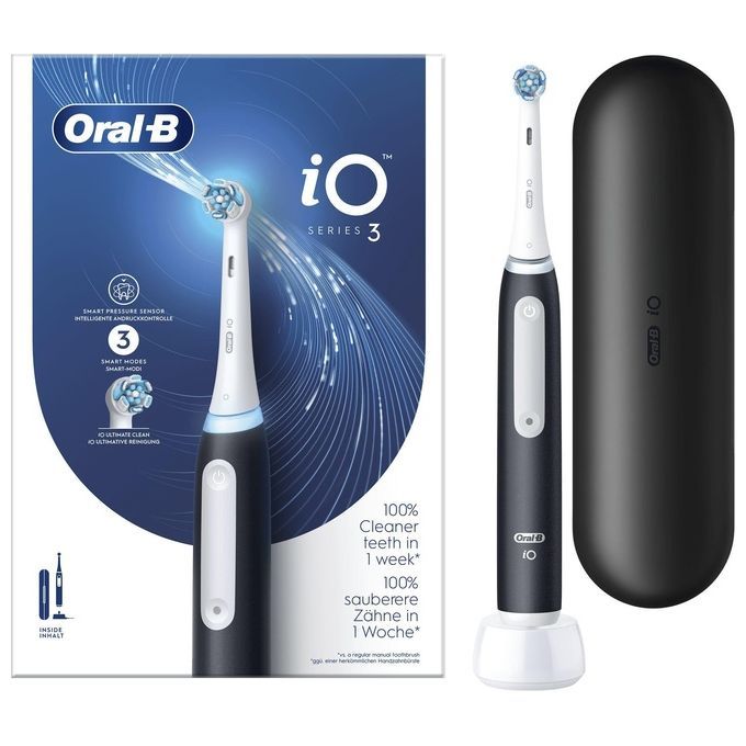 Oral-B - Elektrische Zahnbürste "iO Series 3 + Reiseetui" in Schwarz