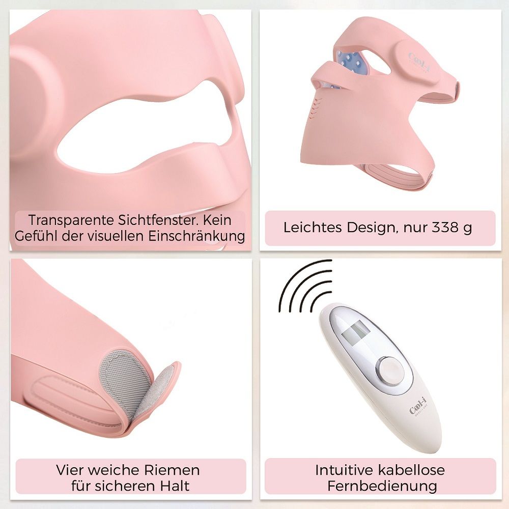 COOL-i 3D LED Gesichtsmaske mit 9 Farben, Kabellos, Infrarot, Silikonmaterial & Fernbedienung