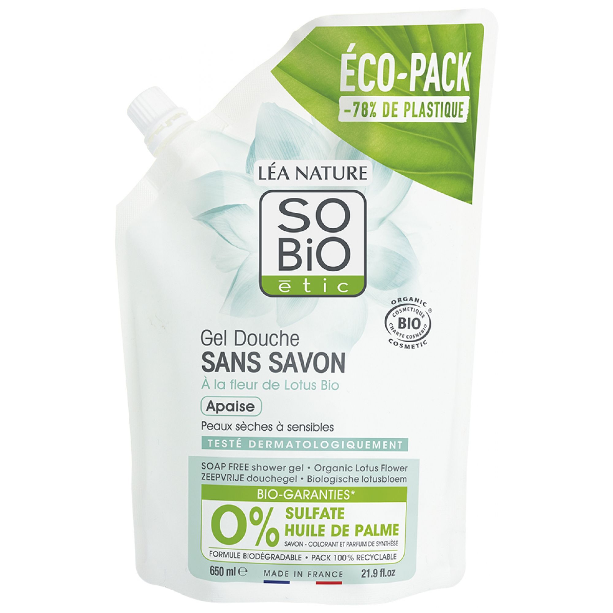 Léa Nature SO BIO étic Duschgel Ohne Seife Eco-Recharge Organic 21x13,5x7 cm