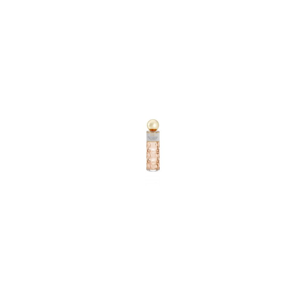 Zylindrische Flasche mit goldfarbenem Verschluss. Der Flakon ist mit einer Flüssigkeit gefüllt. Aufschrift nicht lesbar.