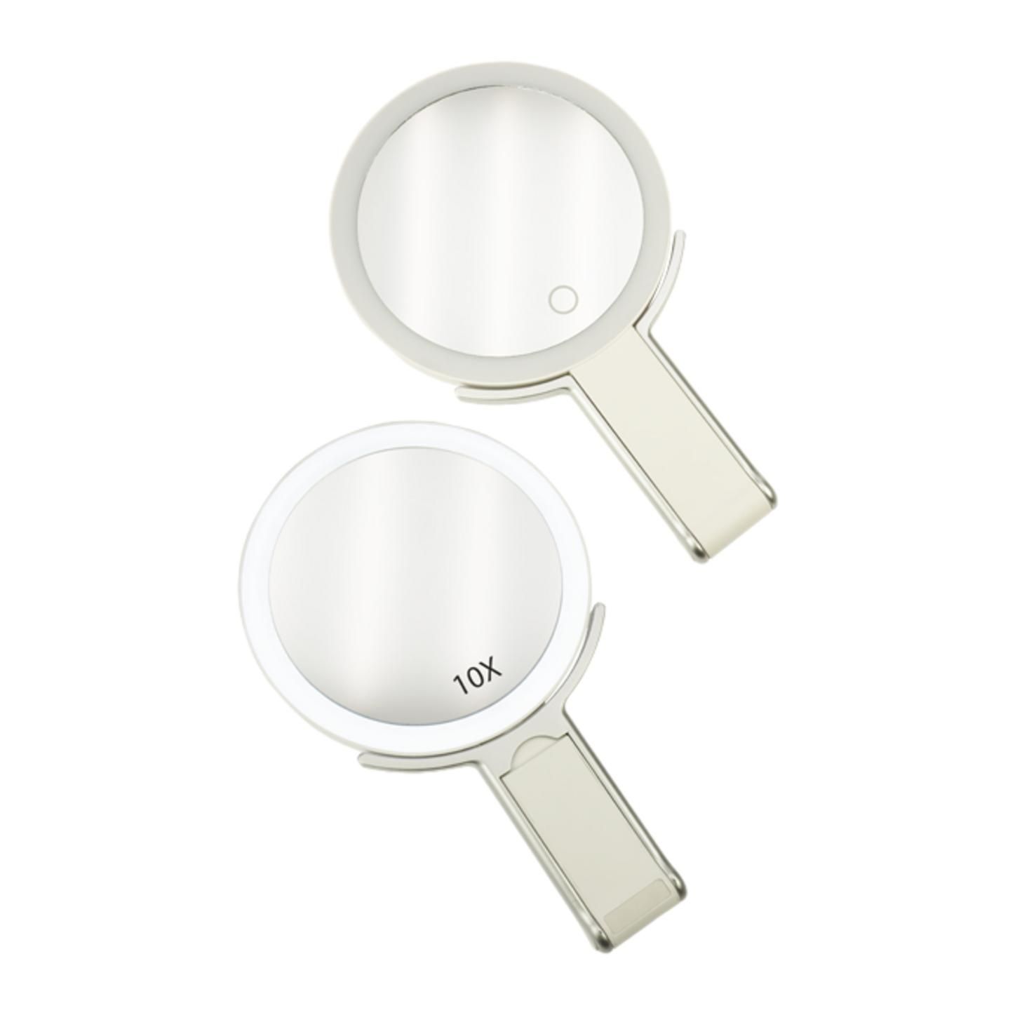 Fantasia, Hand- und Stellspiegel weiß, 10-x/1-x mit LED-Beleuchtung 1 St Zubehör