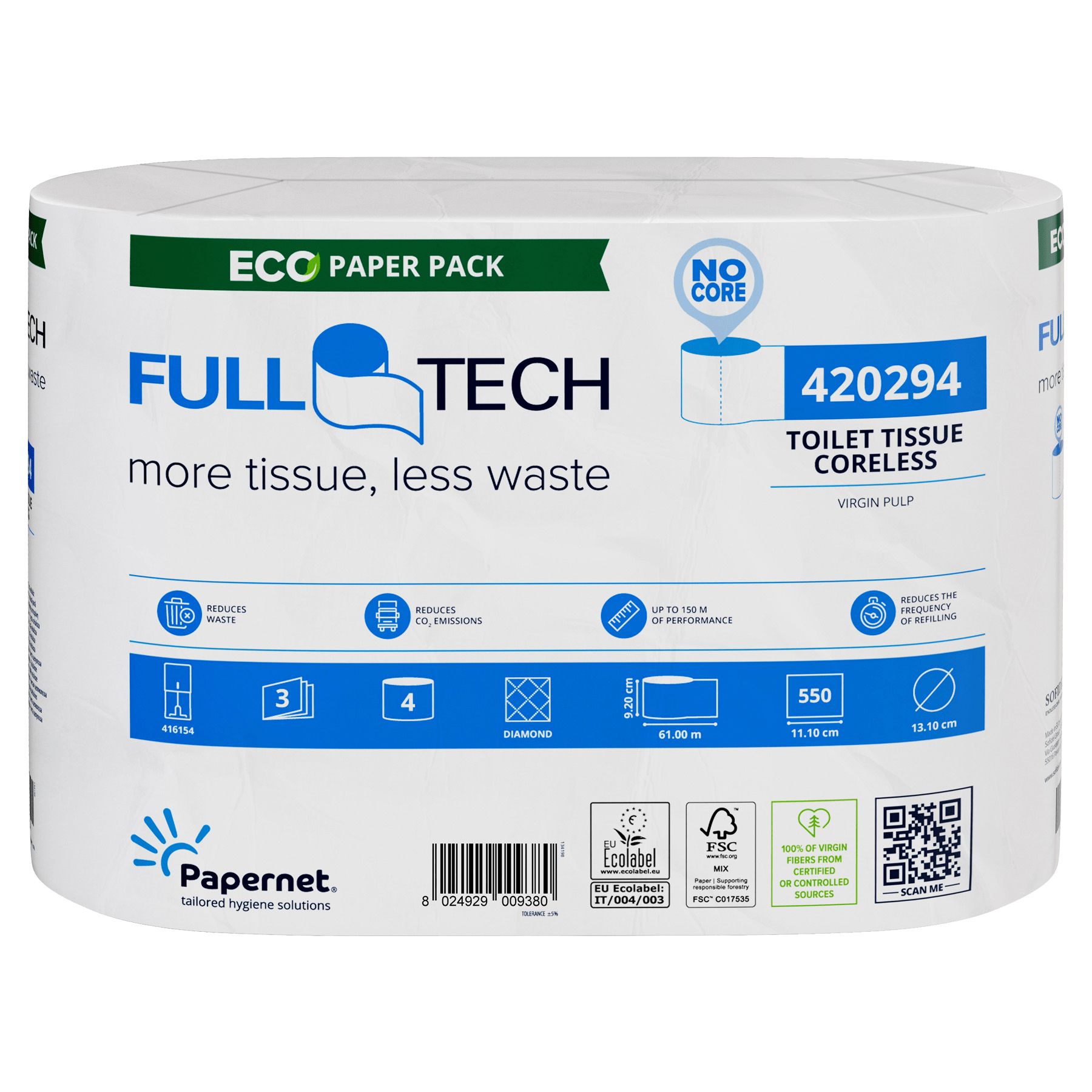 Papernet Toilettenpapier 420294 mit Full Tech Technologie 9 St Tablettenteiler