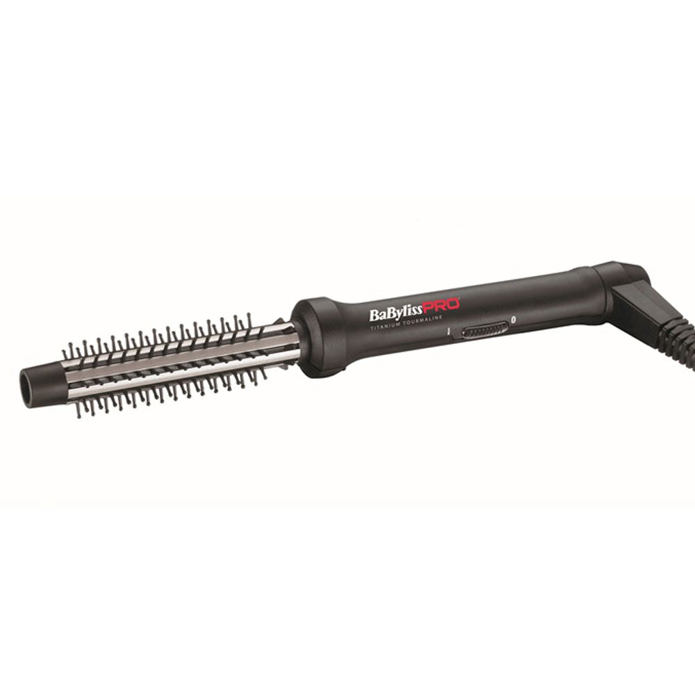 Babyliss Pro Lockenstab. Schwarz, mit Bürste und Kabel. Aufschrift: Babyliss Pro.