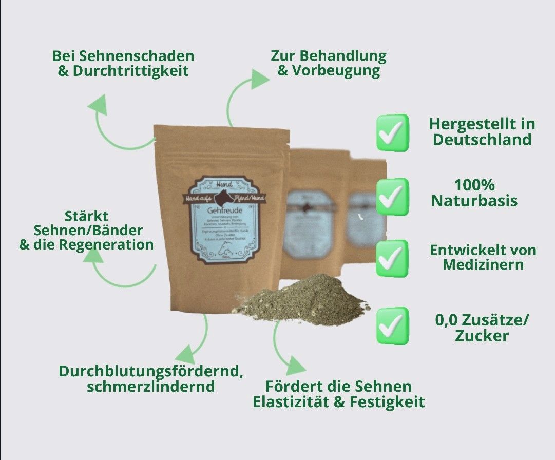 Hand aufs Pferd/Hund Sehnen Kräuter Gehfreude