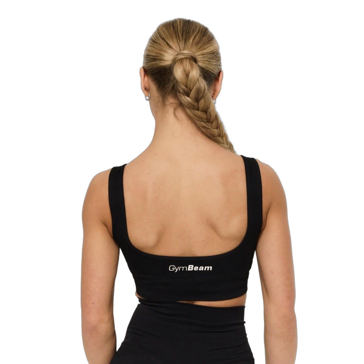 GymBeam Sport-BH Damen nahtlos mit breiten Trägern Black