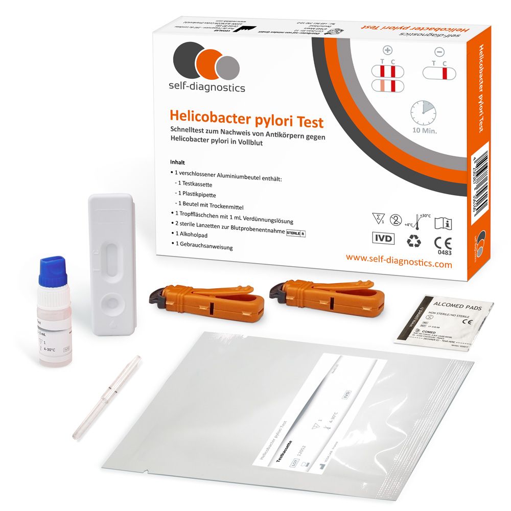 self-diagnostics Helicobacter pylori Selbsttest zum Nachweis von Antikörpern gegen H. pylori im Blut