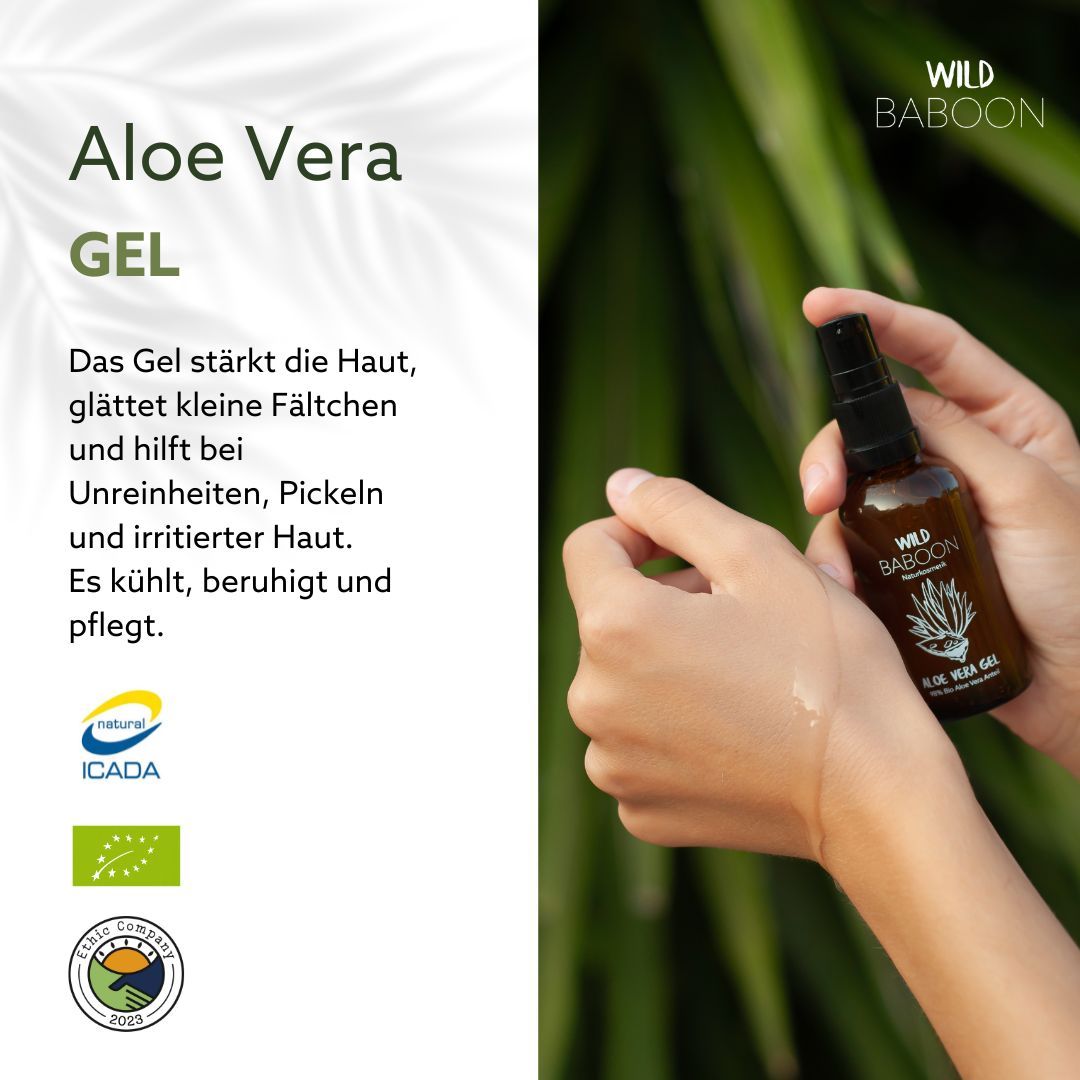 Wild Baboon reines Aloe Vera Gel, bio-zertifiziert