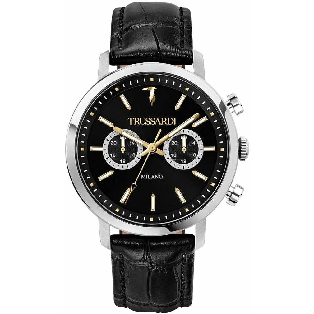 Trussardi Herren Uhr, t-Couple Kollektion, Quarz, Edelstahl, Leder