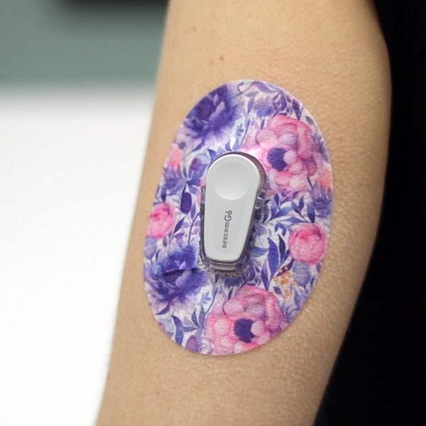 Diasticker® Dexcom G6 Fixiertapes "Purple Flowers"