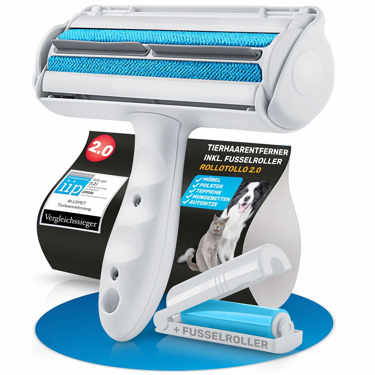 BluePet RolloTollo Tierhaarentferner inkl. Mini Fusselroller