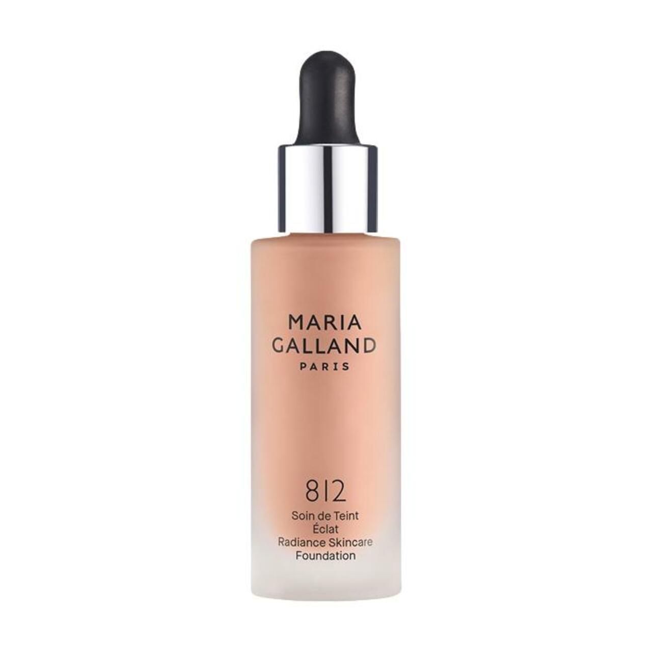 Maria Galland Paris 812-Soin de Teint Eclat. Flasche mit Pipette. Aufschrift: Radiance Skincare Foundation.