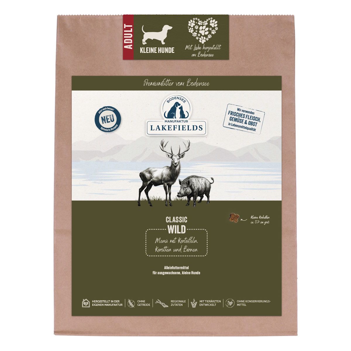 Lakefields - Wild mit Pastinaken, Karotten und Heidelbeeren FÜR Kleine Hunde 1000 g