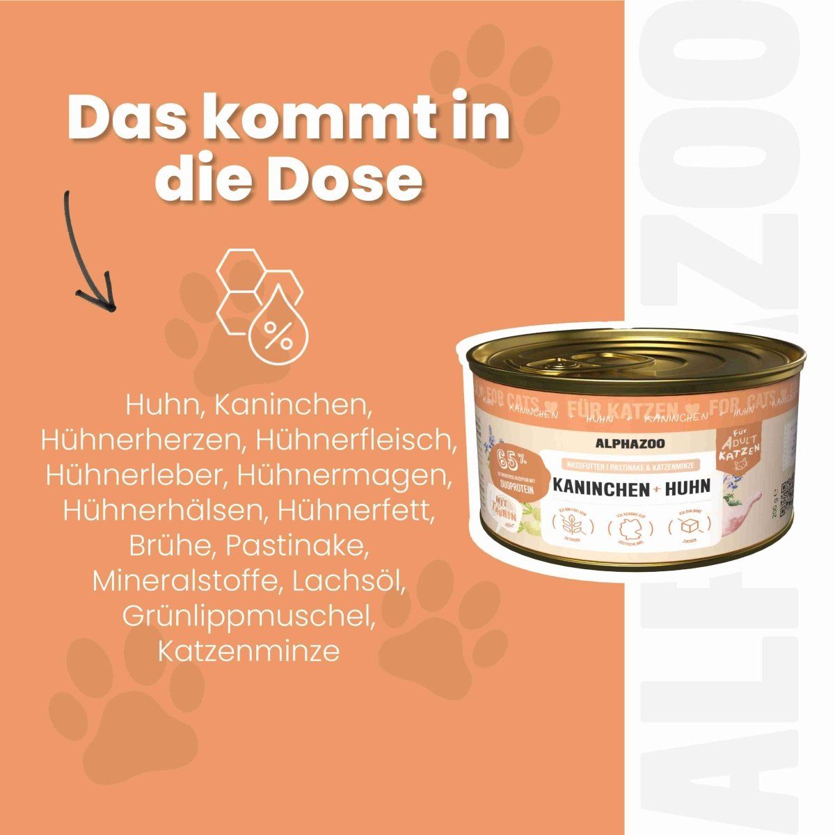 alphazoo Kaninchen + Huhn Nassfutter für Katze