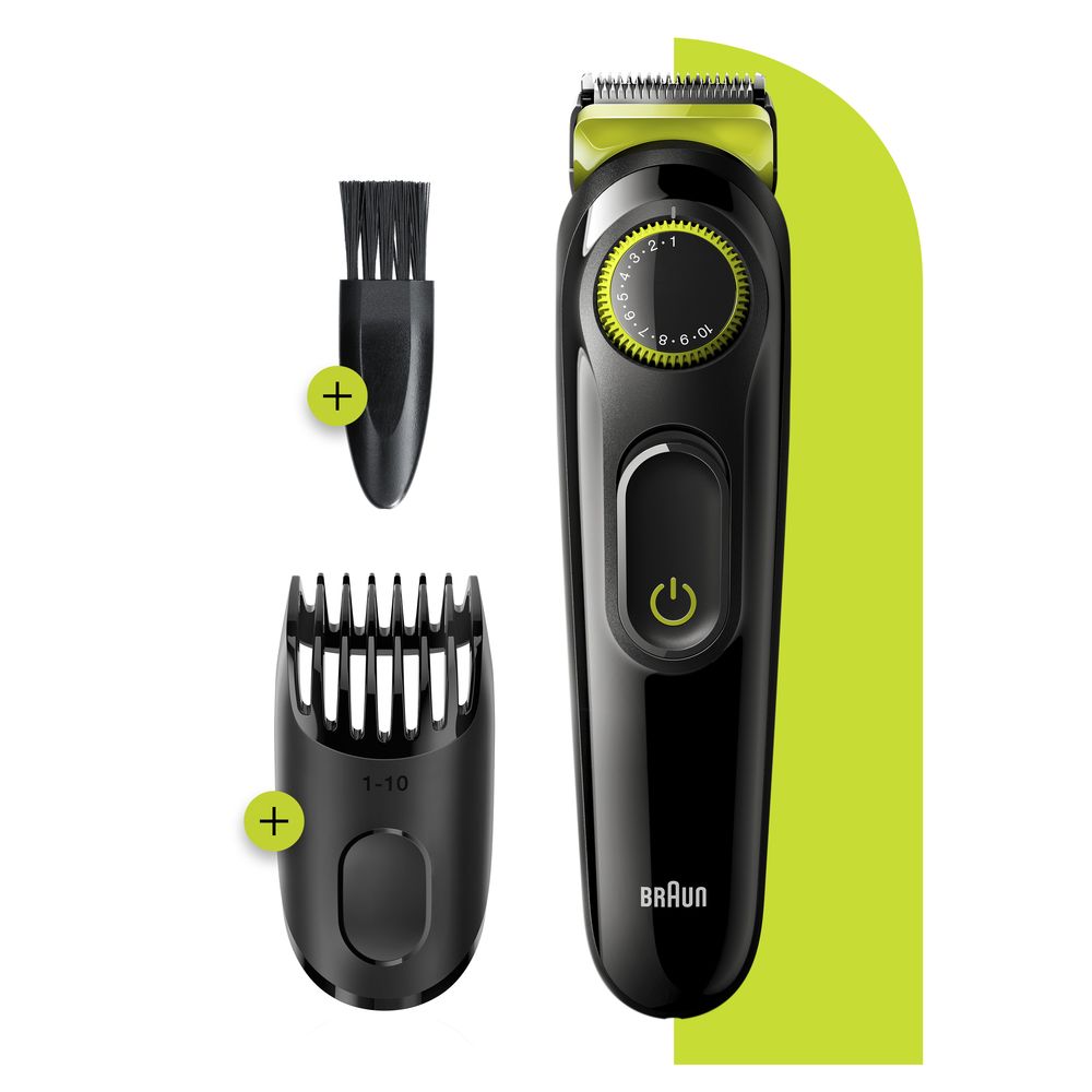 Braun - Trimmer fürs Gesicht "BeardTrimmer BT3221" in Schwarz/Grün