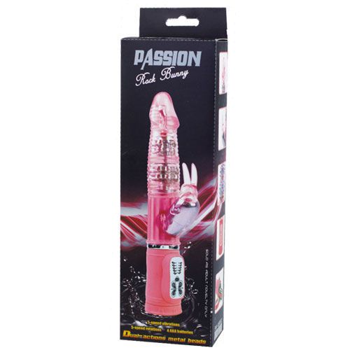 Verpackung für einen rosa Vibrator. Enthält Produktname und Illustration.
