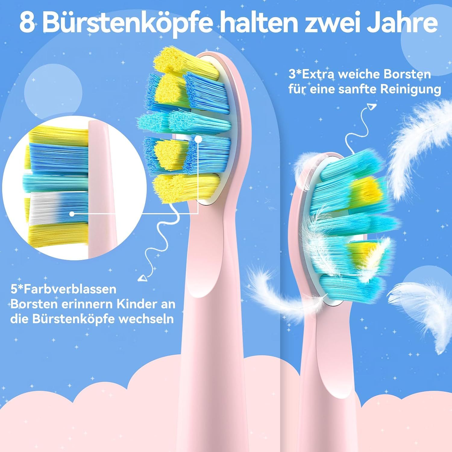 SEAGO Kinder-Schallzahnbürste SG-2303E, rosa