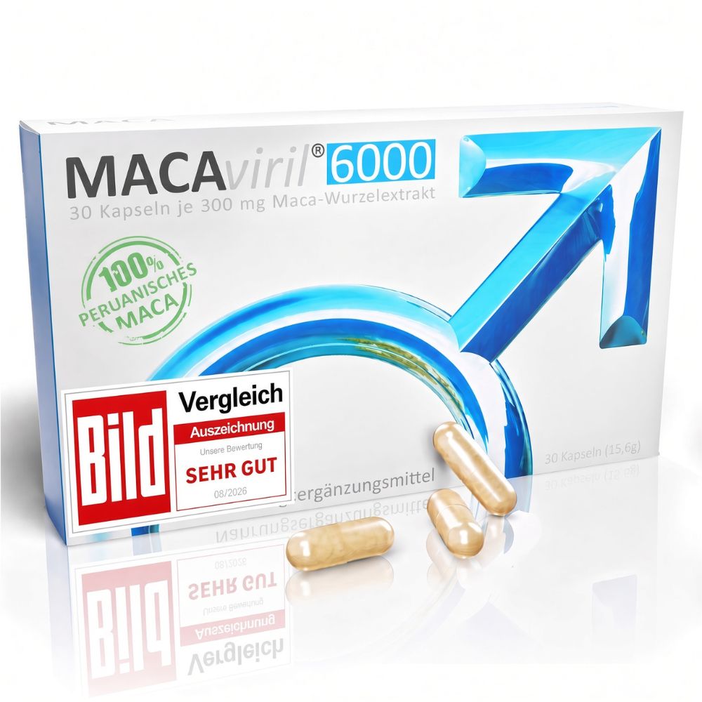 MACAviril 6000 Packung mit 30 Kapseln, 100% peruanische Maca.