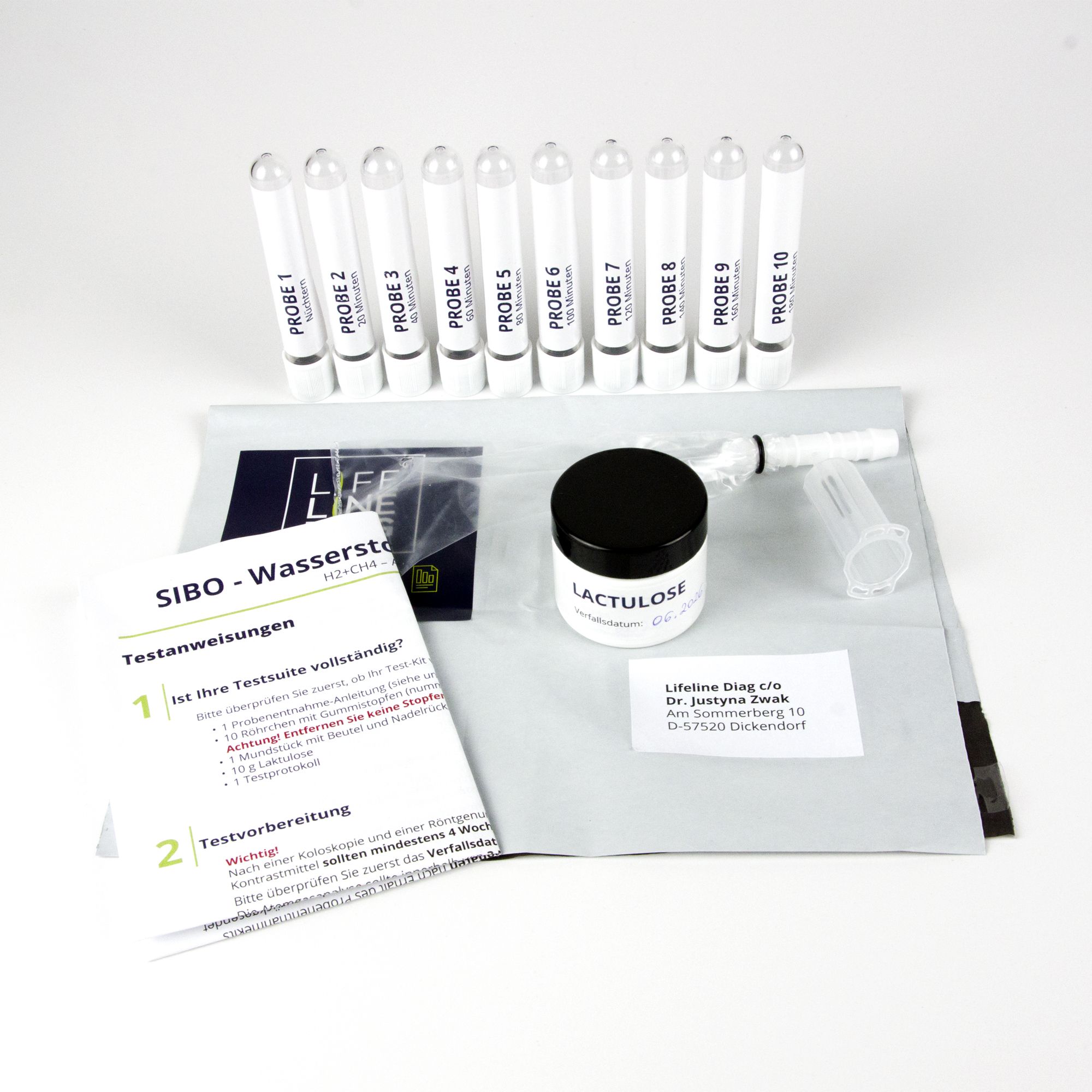 Lifeline Diag SIBO - Wasserstoff-Methan-Test Lactulose