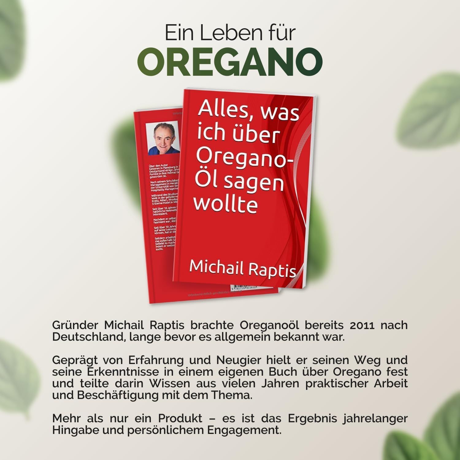 Buch "Alles, was ich über Oregano-Öl sagen wollte" von Michail Raptis.