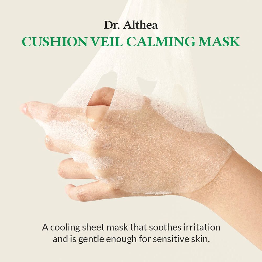 Dr. Althea Cushion Veil Beruhigende Maske: Eine kühlende Tuchmaske, die Irritationen lindert.