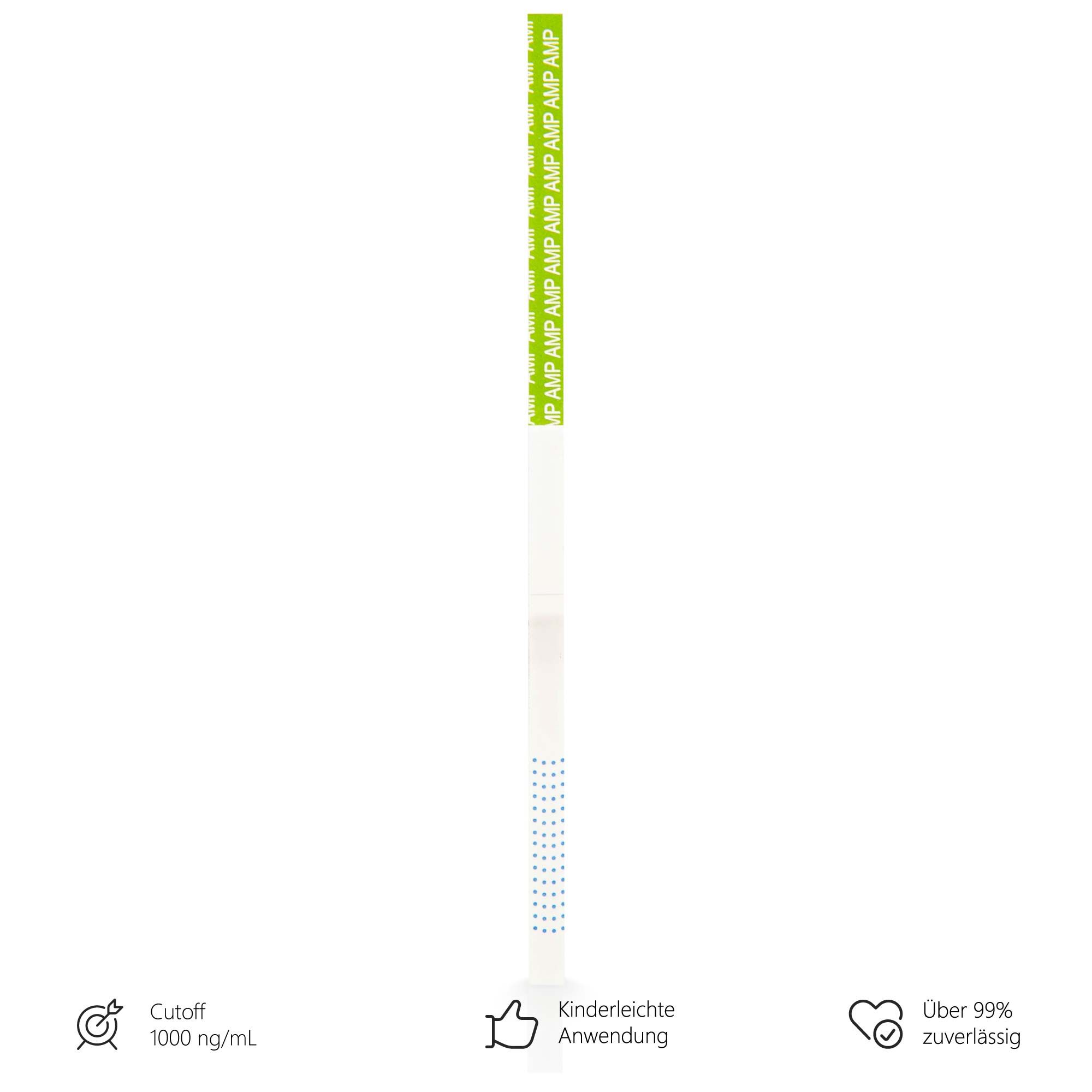 LuxmedIQ Drogenschnelltest für Amphetamin - Urin Drogentest Speed Pep Cutoff 1.000 ng/mL 10 St