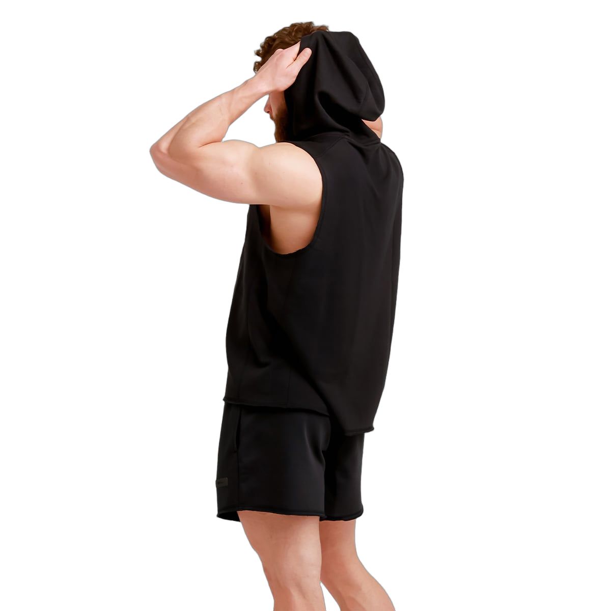 GymBeam Weste Herren Regular Fit ärmellos mit Kapuze Unity Schwarz
