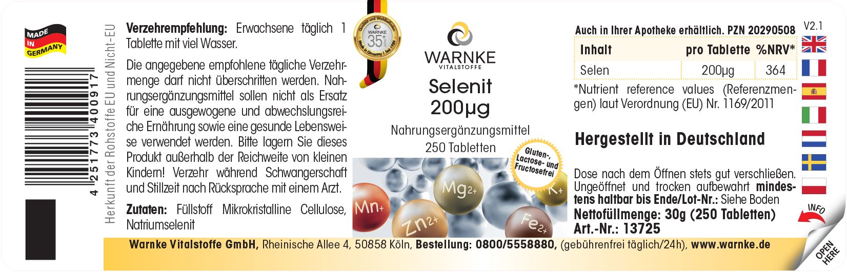 Warnke Vitalstoffe | Selenit 200µg