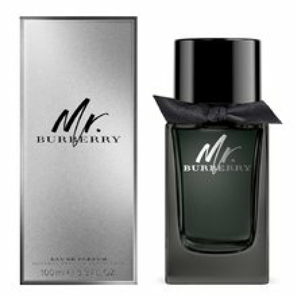 Flakon und Verpackung mit Aufschrift "Mr. Burberry". Schwarzer Deckel, Schleife. 100ml.