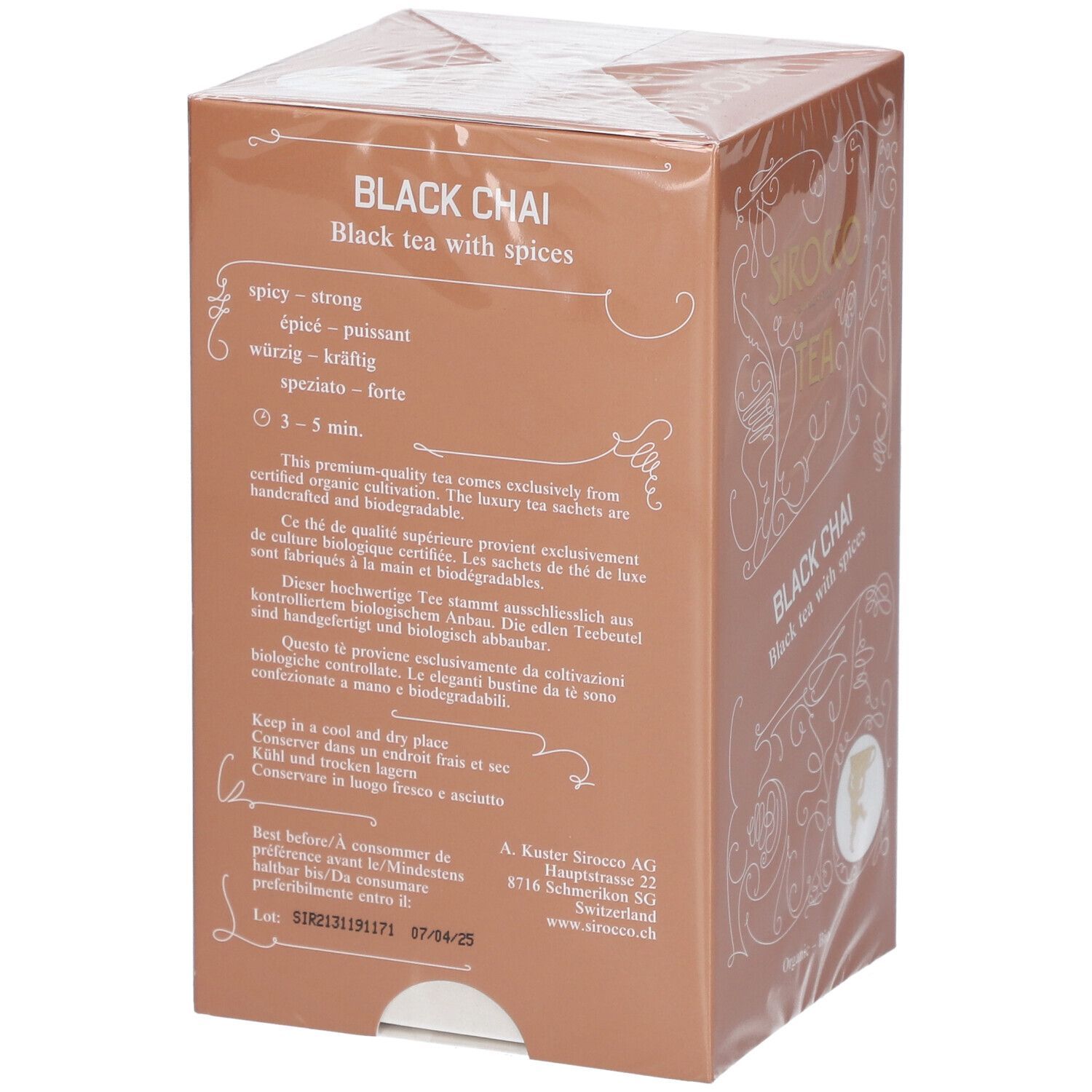 Sirocco Bio Tee Black Chai Schwarztee mit Gewürzen