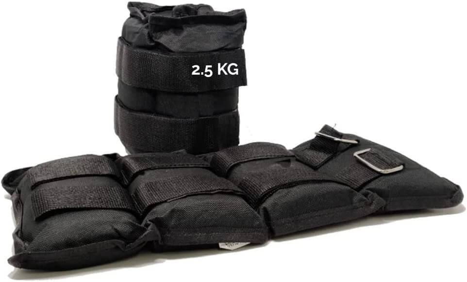 FFitness Coppia Pesi per Caviglie e Polsi da 2,5 Kg Regolabili a Strappo FF
