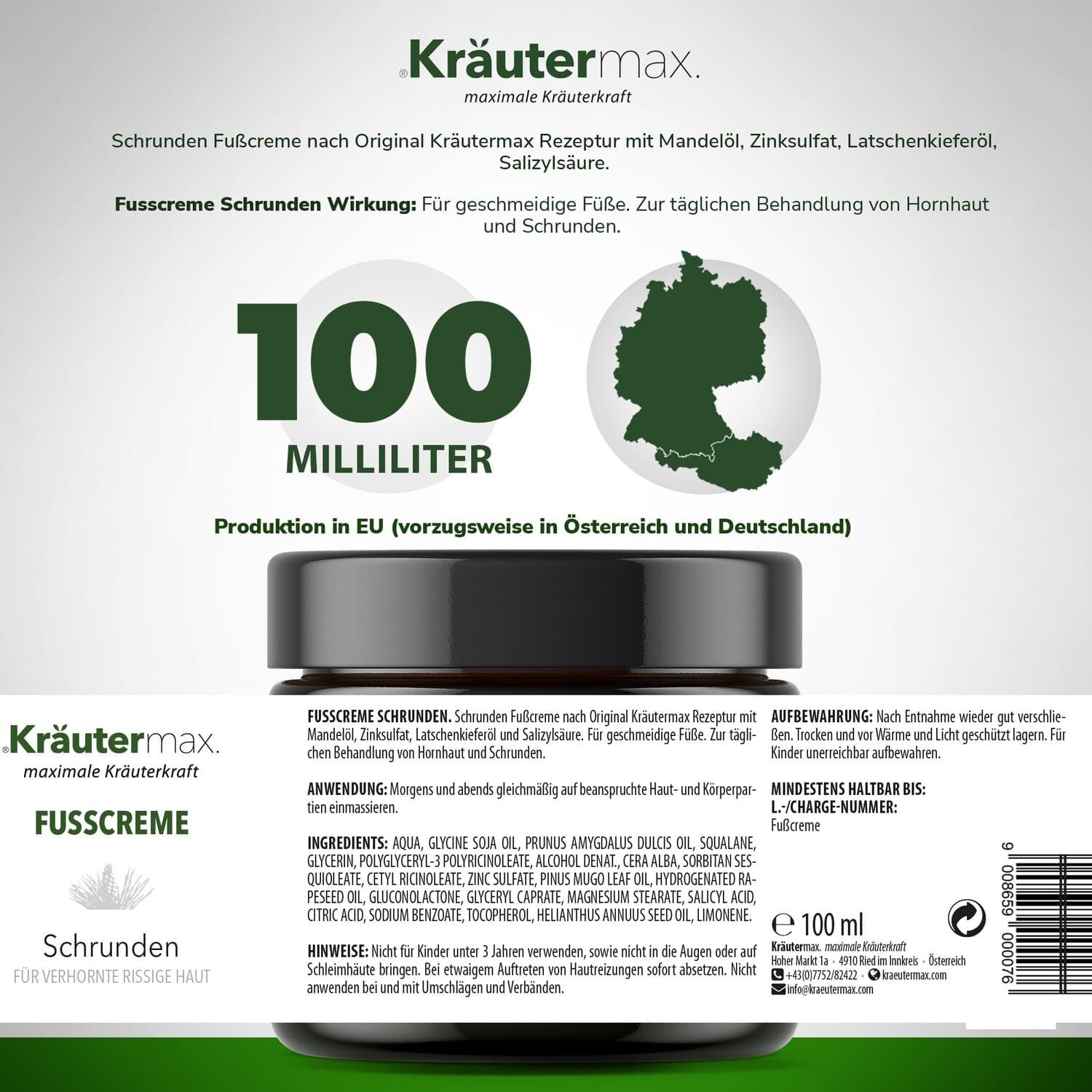 Kräutermax Fußcreme Schrunden 100 ml