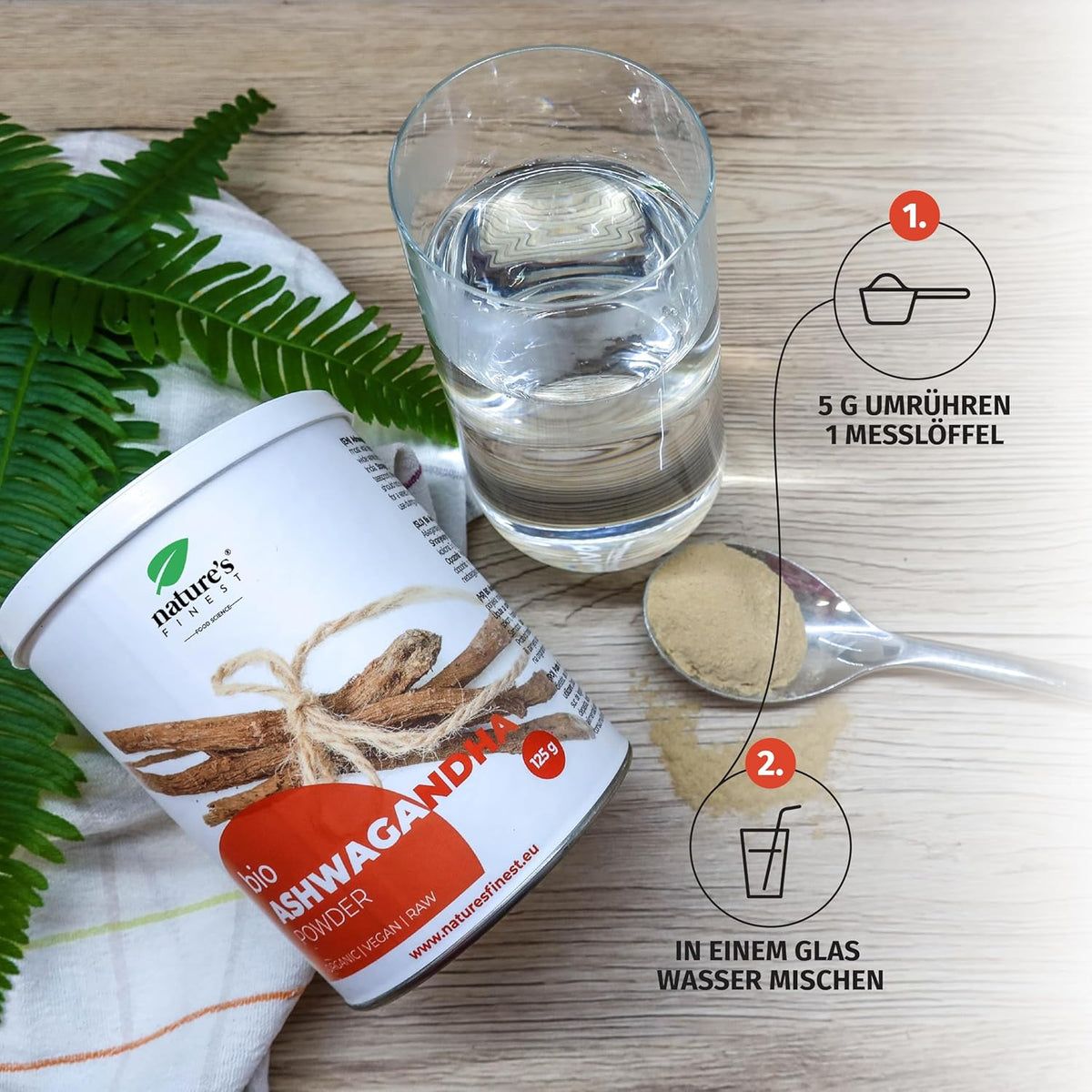 Nature's Finest Ashwagandha pulver Bio