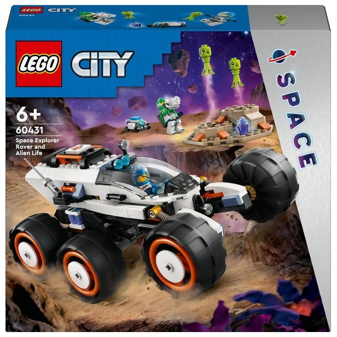 LEGO City 60431 Rover Esploratore Spaziale e Vita Aliena, Giochi per Bambini 6+ con 2 Minifigure di