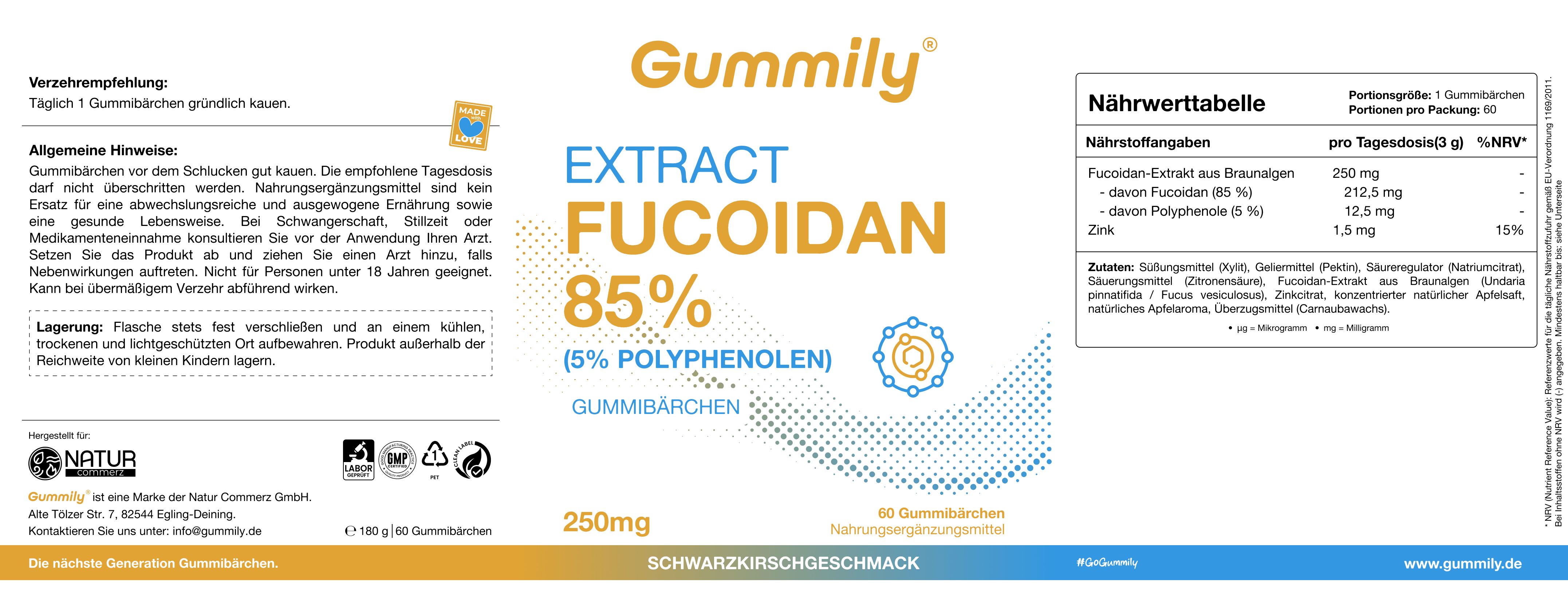 Gummily Fucoidan Extrakt 85% mit Zink