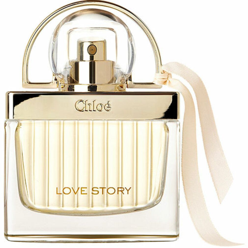 Chloé Love Story Eau de Parfum Flakon mit goldenem Band.