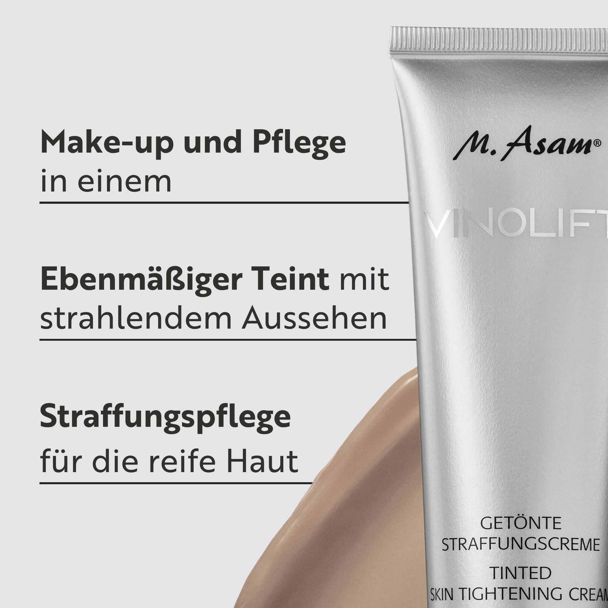 M. Asam Vinolift Getönte Straffungscreme: Make-up und Pflege, ebenmäßiger Teint, Straffung.