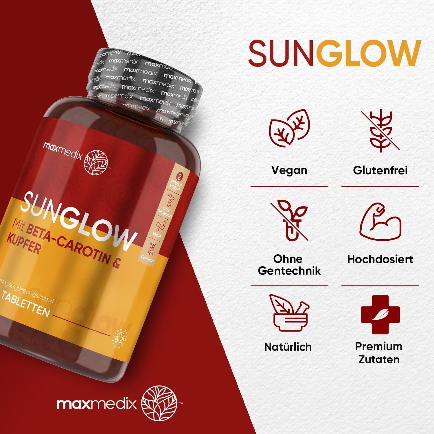 maxmedix Sunglow Tabletten mit Beta Carotin