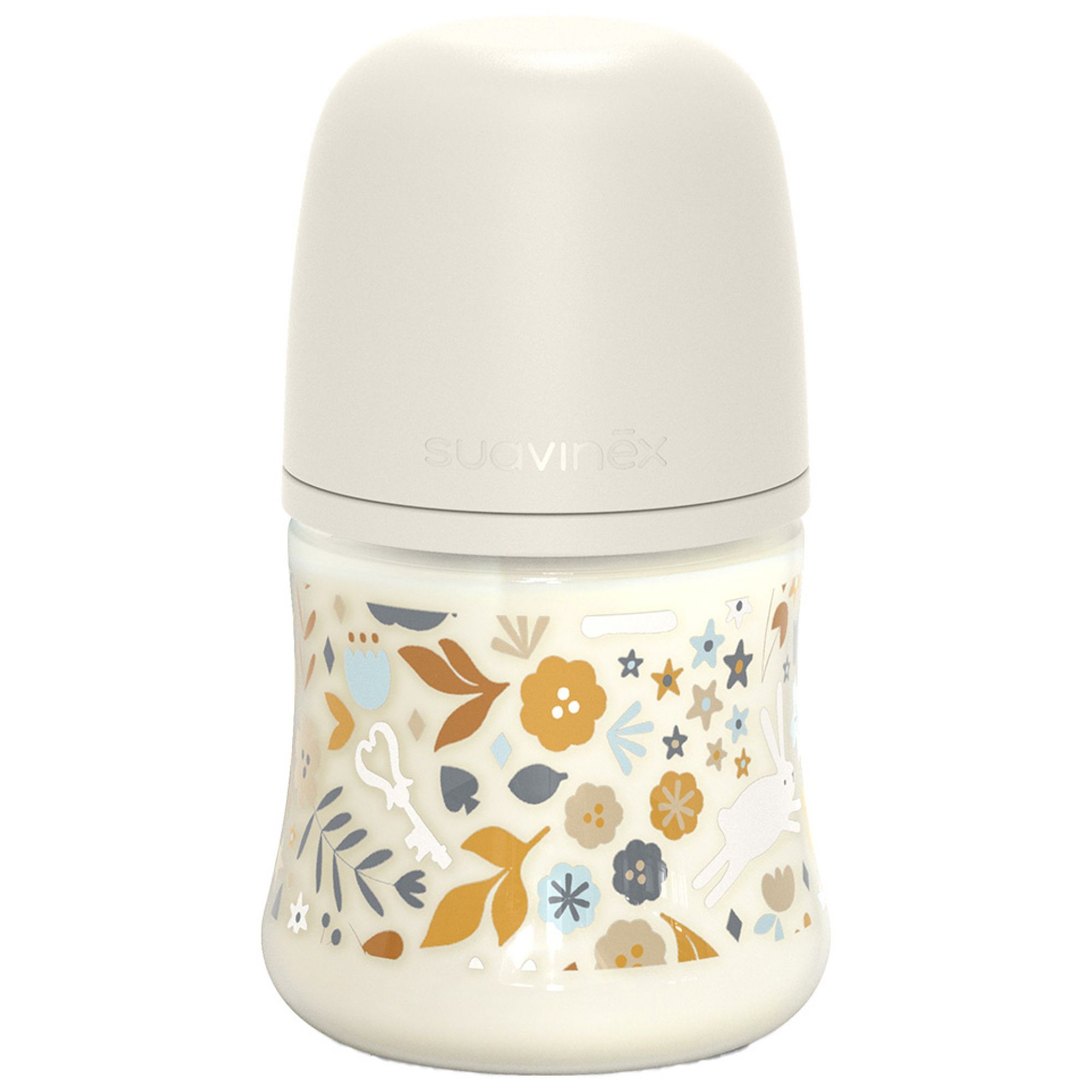 Suavinex Wonderland Babyflasche symmetrischer Sauger langsamer Fluss ab 0 Monaten Beige 7x7x13,4 cm