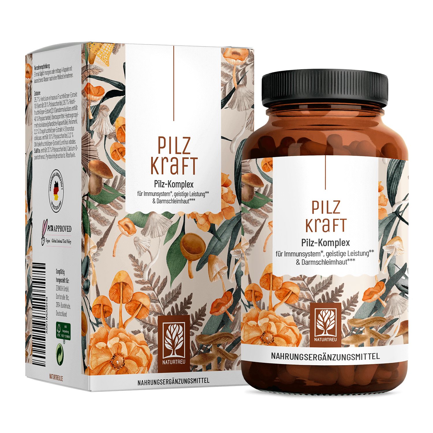 Complexe Champignons Nootropique - Lion's Mane, Reishi, Cordyceps - 30/60/120 Capsules - Neuf