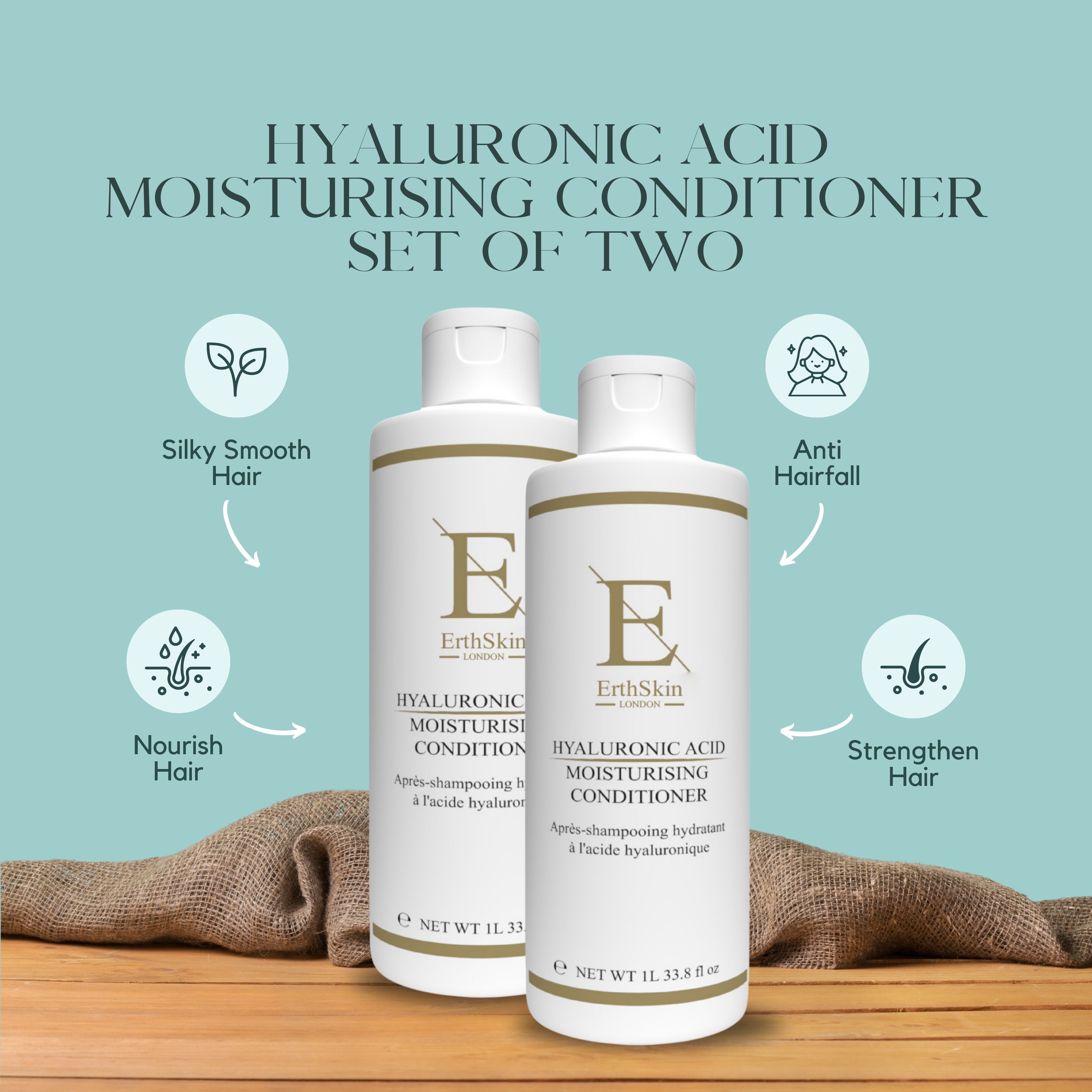 ErthSkin London  feuchtigkeitsspendender Hyaluronsäure Conditioner set