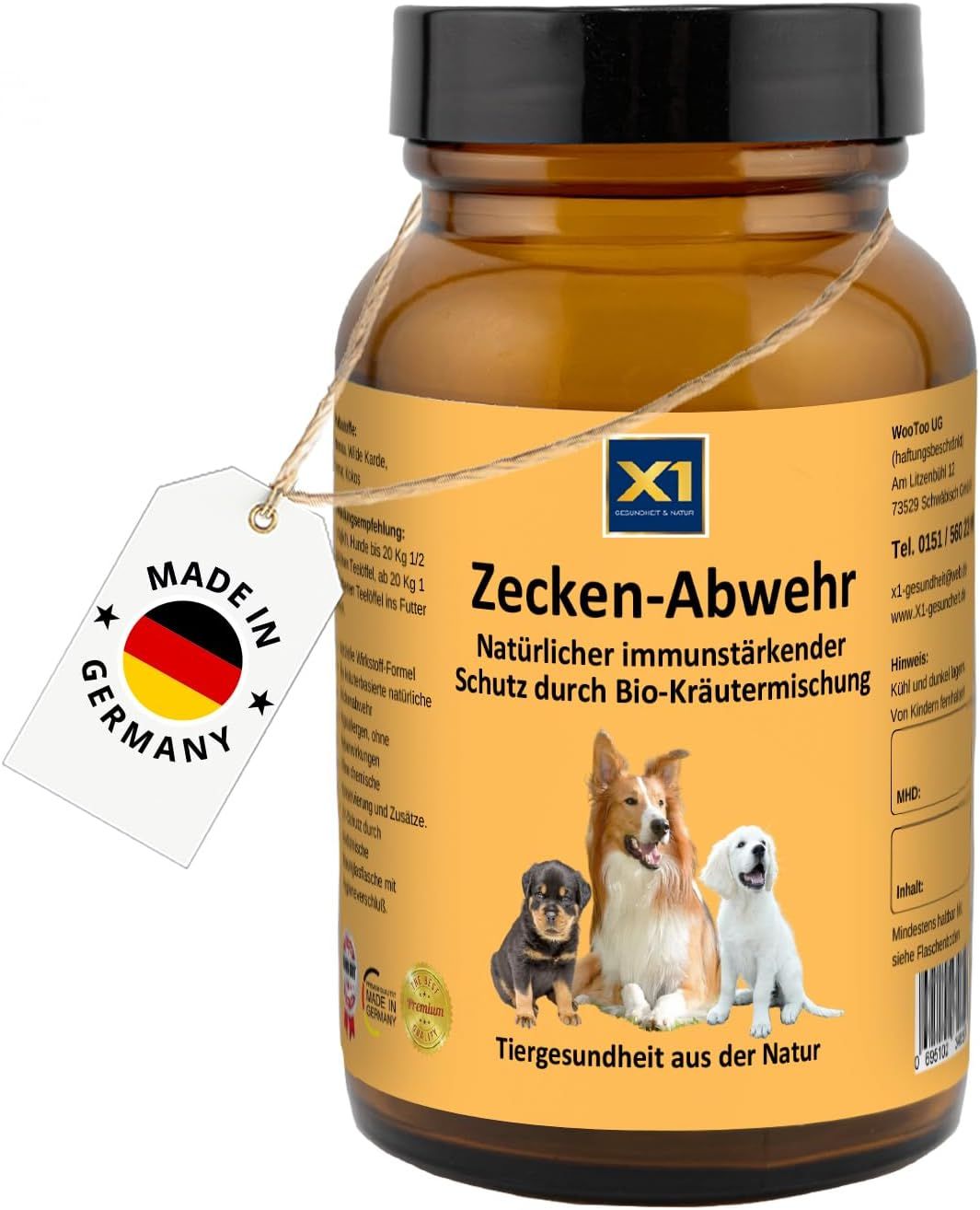 X1 Zecken Abwehr Schutz durch Bio Kräutermischung 60 g Pulver